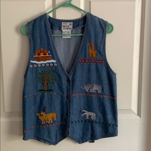 Noah’s Ark Denim Vest - Picture 1 of 6